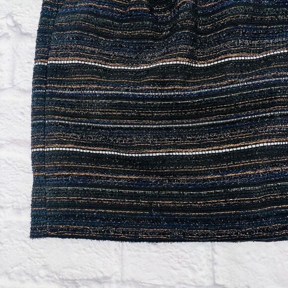 J. Crew Factory Metallic Tweed Mini Skirt Women's Size 2 Black Multi Stripe - Picture 5 of 9